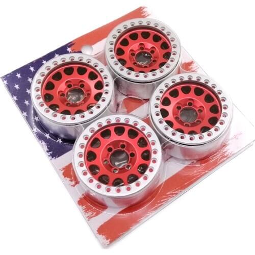 4pcs Aluminum Alloy 1.9 Beadlock Wheels Rims for 1/10 RC Crawler Axial SCX10 SCX10 II 90046 TRX4 D90