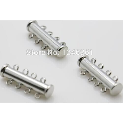 10PCS Wholesale 25*6mm Machining Metal Parts 4-Row Button Plug Fittings For Ornaments Girl Jewelry Making Design DIY Accessories