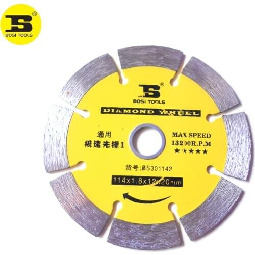 BOSI 114x1.8x12x20mm Segmented Diamond Cutting Blade For Concrete Granite Marble