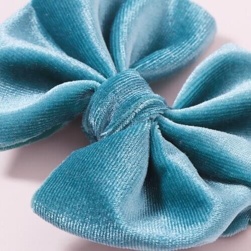 Velvet Bow With Clip Baby Girls Elegant Bow Hair Tie Hairpins For Kids Vintage Hair Bows Hair Clip Girls Party Hair Accessories