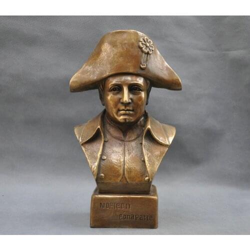 12'' France Hero Warrior Soldier Emperor Napoleon Bonaparte Bust Bronze Statue