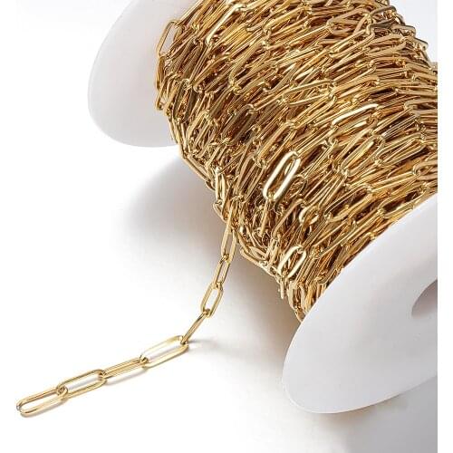 DIY 1meter Gold Stainless Steel Chain Gold Necklace Chains for Simple Bracelet Anklet Jewelry Making Components Wholesale