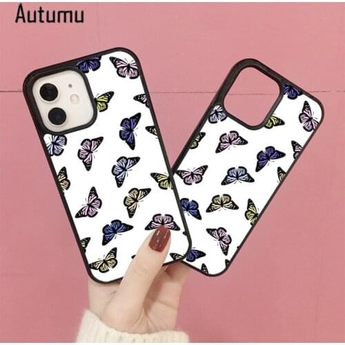Phone Case for iPhone 12 mini X XS XR 11 Pro Max SE 2020 5 6S 7 8 Plus Samsung Galaxy S8 S9 S10 S20 S21 butterflies Cover