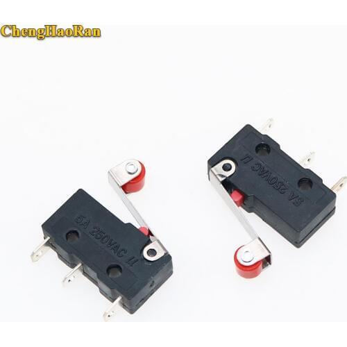 ChengHaoRan 5pcs 5A 125 250V N/O N/C Momentary Hinge Roller Lever Micro Switches 3 Pins Mouse Reset Button Tact Switch