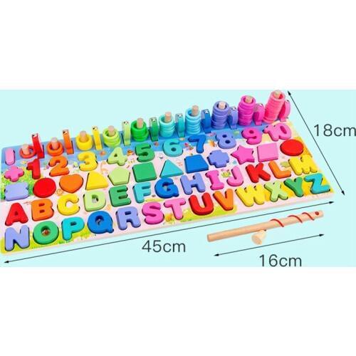 Kids Toys Children Montessori Educational Wooden Toys Geometric Shape Cognition Puzzle Toys Math Toys Early Educational Toys