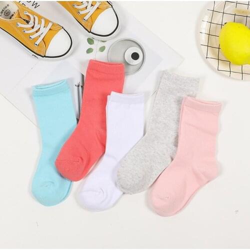 Children Socks Sneaker spring and autumn period new screw-type bright hosiery cartoon socks classic pure color students sock