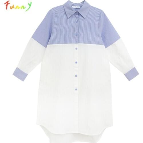 6 to 16 Years Teenager Girls Dress Cotton Striped Patchwork Brief Long Sleeve Children Dress Vetement Fille Kids Autumn Clothes