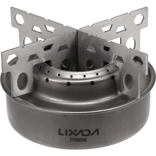 Lixada Outdoor Camping Aluminum Alloy Mini Alcohol Stove with Cross Stand Stove Rack Support Stand