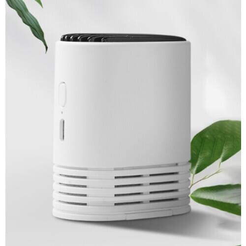 Mayitr 1pc White USB Portable Neck Hanging Air Purifier Mini Household Car Office Home Deodorizer Purifiers