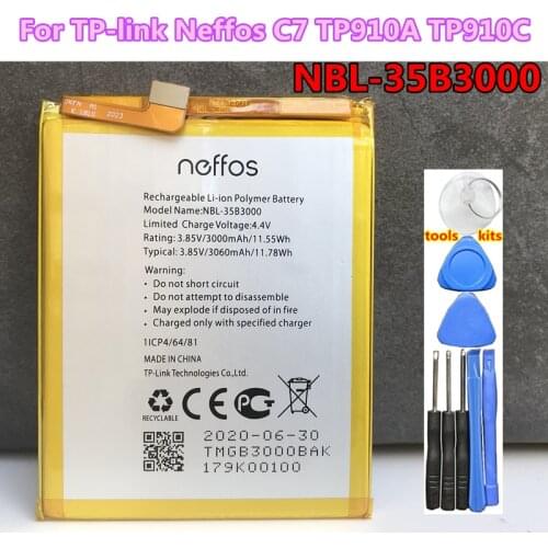 New Original 3000mAh NBL-35B3000 Battery For TP-link Neffos C7 TP910A TP910C Batteries