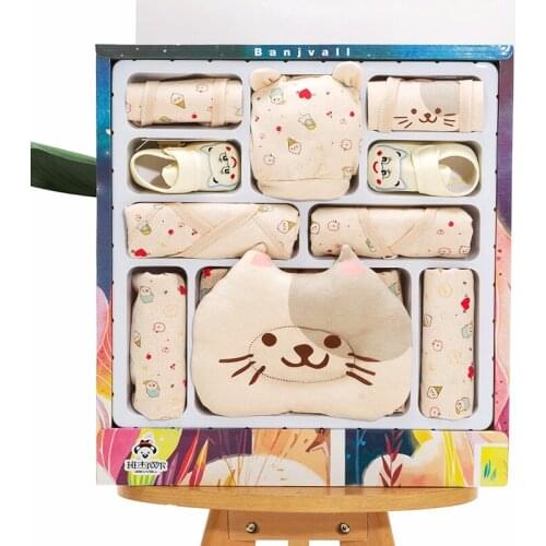 10 Piece Newborn Clothes Baby Gift Pure Cotton Baby Set 0-6 Months Autumn And Winter Kids Clothes Suit Unisex Without Box