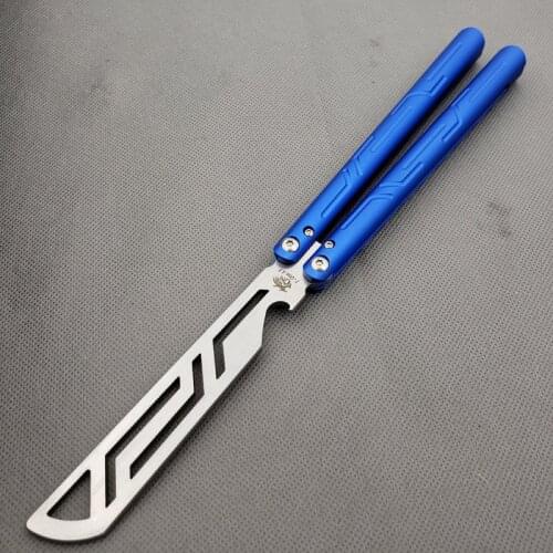 The One Aluminum Handle Cyoz Round Aluminum Handle Butterfly Practice Flail Not Sharp Blade Tactical Outdoor Camp Hunt EDC Tool