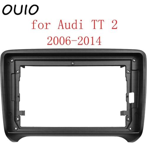 OUIO 9 inch car dashboard Double Din DVD frame decoration kit dashboard panel suitable for Audi TT 2 2006-2014 frame