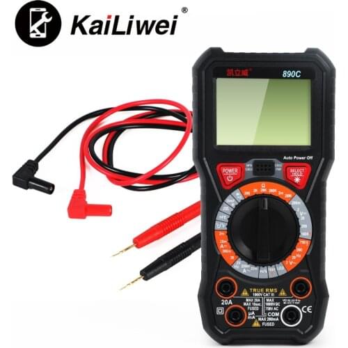 Professional Digital Multimeter 890 Multimeter Tester Manual Range Voltage Meter True RMS Transistor Tester Electrician Tool