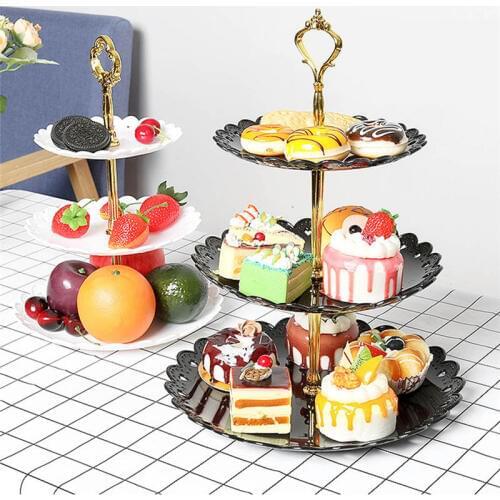 Detachable 3 Tiers Cake Stand Cupcake Candy Dessert Pastry Display Stand For Wedding Party Cake Display Tray Plates Bracket