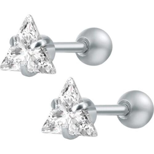 Triangle Shape Crystal Zircon Ear Cartilage Earrings Surgical Steel Tragus piercing Ear Bone Body Jewelry