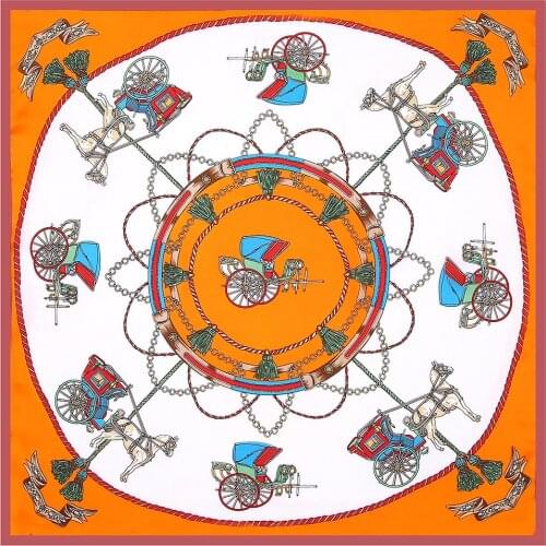 Square Scarf Women Elegant Vintage Print Small Hair Tie Party Fashion Neck Silk Satin Scarf Luxury BrandHead Scarf bufanda mujer