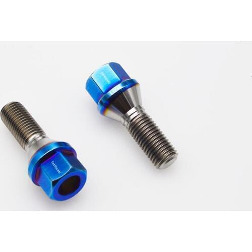 Titanium hub bolts for BMW M12x1.5x28 blue (20 pieces )