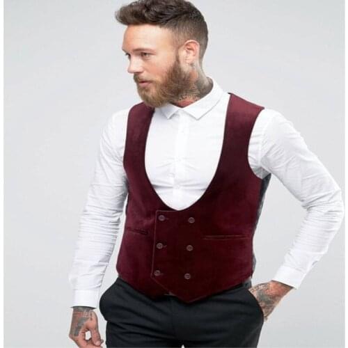 TPSAADE Wholesale 2020 New Mens Waistcoat Vest Autumn Men Slim Shirt Vest For Suit Tuxedo 6 Buttons Male V-neck Luxury Jacket