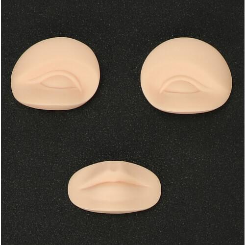 3D Permanent Makeup Practice Skin Replacement Parts 2 Eyes And 1 Lips Training Mannequin Head For Tattoo Practice Skin