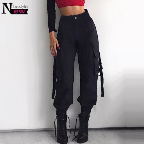 Streetwear Cargo Pants Women Casual Joggers Army Black High Waist Loose Female Trousers Women Fashion Hip Hop Ladies Pants Capri