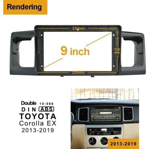1/2Din Car DVD Only Frame Audio Fitting Adaptor Dash Trim Kits Facia Panel 10.1" For Toyota Corolla EX 2013-2019 Radio Player