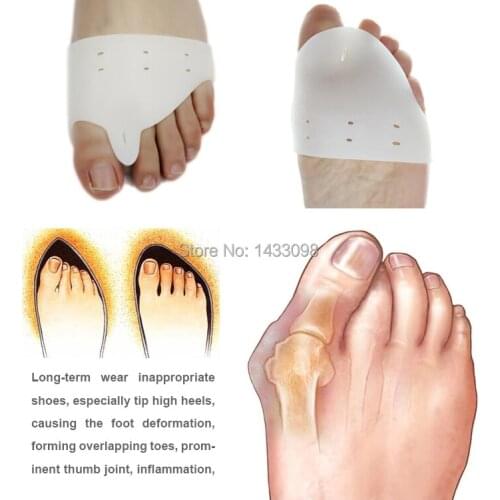 1Pair=2Pcs High heels Daily use Pumps Biological silicone Hallux valgus orthosis Toe separator Toe corrector Forefoot pad