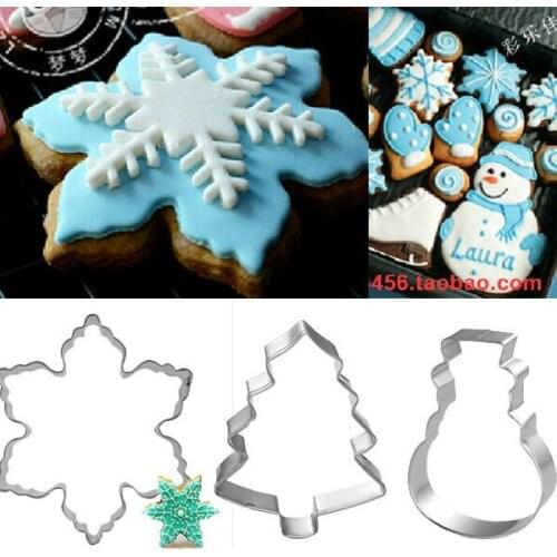 1pcs Christmas Baking Tool Santa metal Cookie Cutter Xmas Tree star fondant cake Mould bakeware cupcake topper