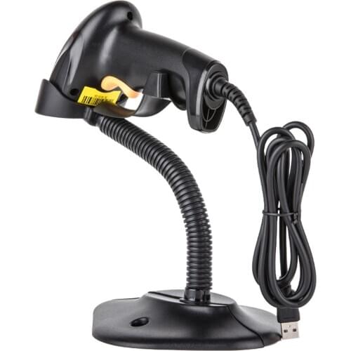 1D Barcode Scanner CCD Sensor Handheld Wired Barcode Scanner with bendable support stand Barcode USB interface Barcode Reader