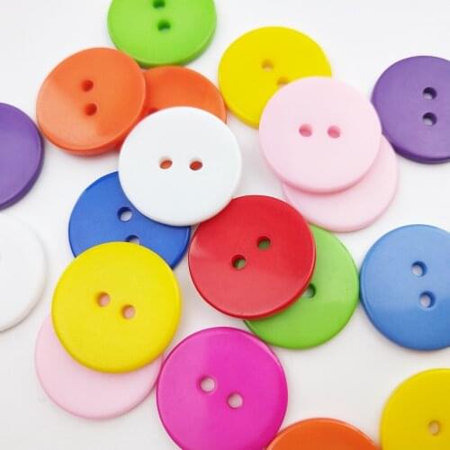 20pcs/pack 11mm/13mm/15mm/20mm Plastic Buttons 2 Holes DIY Scrapbooking Kids Garment Dolls Clothes Clothing Sewing Accessories