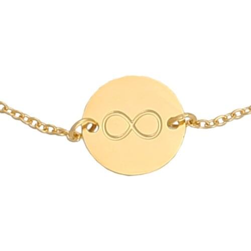 2018 Creative Design Stainless Steel Bracelet & Bangle Gold/Sliver Plated Round Number 8 Tag Bracelet Jewelry For Women