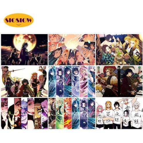 5D Diamond Painting Full Square Japanese Cartoon Poster Demon Slayer 3d Diamond Embroidery Slaying Corps Cross Stitch Home Decor