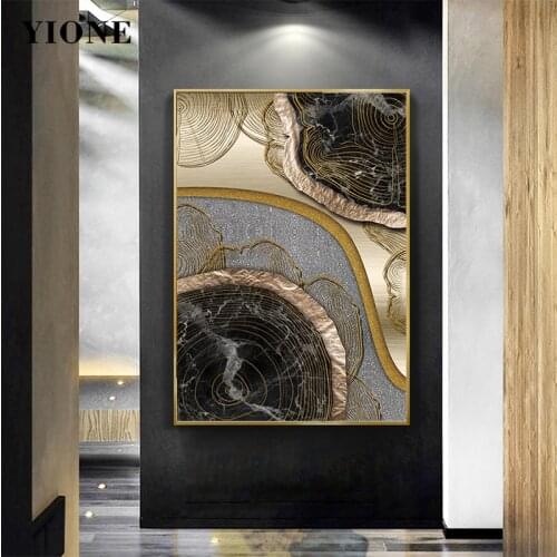 Abstract Golden Trunk Texture Canvas Painting Modern Luxury Art Wall Picture for Living Room Bedroom Decor Posters and Prints