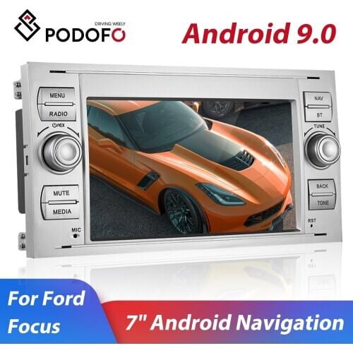 Podofo Android 9.0 Car Multimedia player 2 Din GPS Wifi 7'' Audio Player For Focus Galaxy Mondeo Kuga C-Max S-Max Fusion Cars