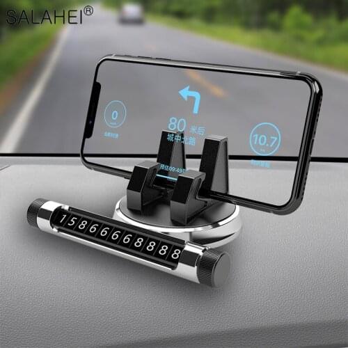 Car Phone Number Parking Plate Dashboard Phone Holder Temporary Parking Card Mobile Phone Holder Navigation Bracket Car Styling