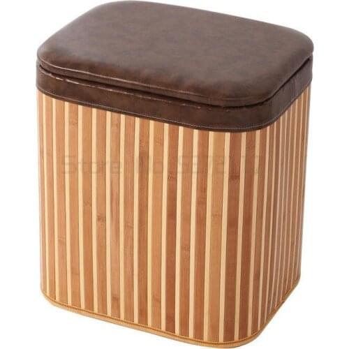 Bamboo multifunctional storage stool solid wood storage stool household sofa chair shoe changing stool