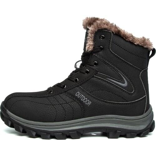 BETOOSEN Mens Hiking Boots Winter Warm Fur Lined Snow Boots Backpacking Boots for Men