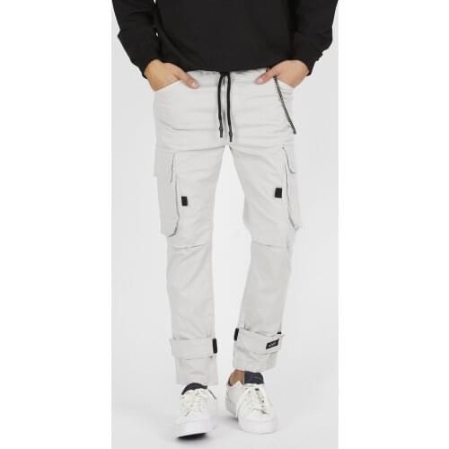 Denim Republic Mens Gray Chain Cargo Pants Men Cargo Pants Autumn Casual Pants Long Trousers Joggers Sweatpants 2020