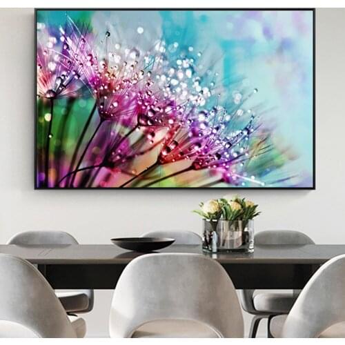 Flower With Dew Drops Nature Landscape Canvas Painting Posters And Prints Still Life Wall Art Pictures Living Room Home Decor