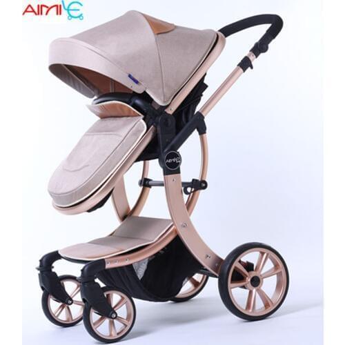 Baby stroller high landscape light can sit reclining folding shock two-way baby newborn child stroller