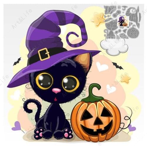 Halloween Black Cat 2021 Metal Cutting Dies Hot New Animal Stencils for Making Scrapbooking Album Embossing Stamp and Cut Die
