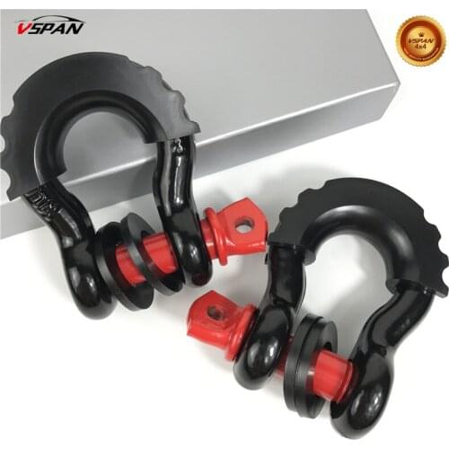 Vspan 5/8 lnch D Ring Bow Shackle with Isolators & Washers Rugged 19.5 Ton(42990 Lbs) Maximum Break Strength 3.25 Ton Capacity