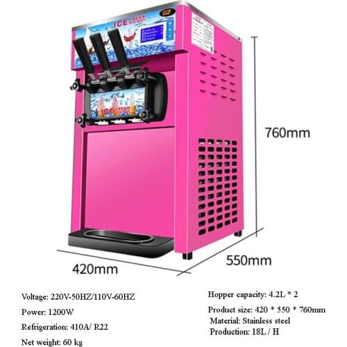 Soft Ice Cream Making Machine Factory Outlet Commercial Electric Desktop Mix With 3 Colours Ice Cream Machine