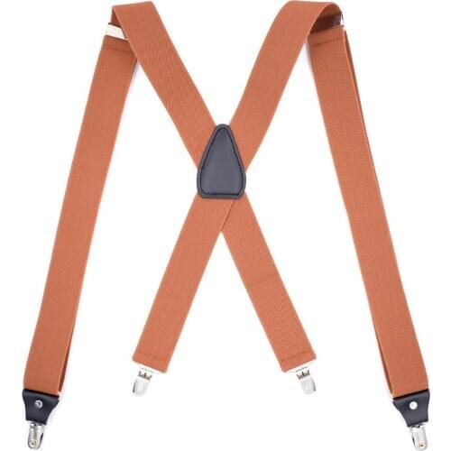 2020 New Style Suspenders Black leather 4 Clips Braces Male Vintage Casual Suspensorio Trousers Strap Father/Husbands Gift