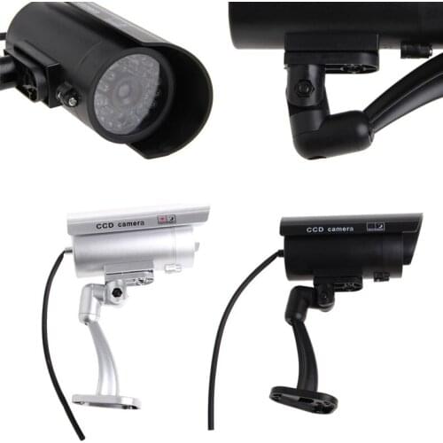 F19E Outdoor Indoor Fake Surveillance Security Dummy Camera Night CCTV With LED Light
