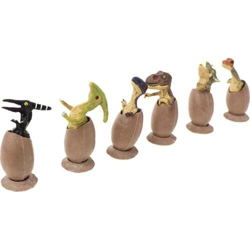 New 6Pcs/Set Simulation Hatching Dinosaur Egg Model Children Educational Toy Decor