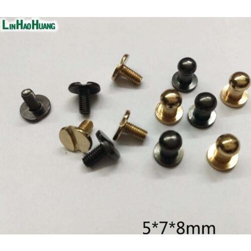 Wholesale 60sets/lot 5*7*8mm alloy screw rivets screw knob for handbag belt shoes watchband metal rivets free shipping2017010903