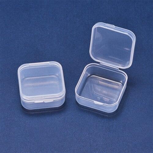 55x55x20mm Square Plastic Storage Box Watercolor Half Pan Container Transparent Square Box Container for Paper Clip Earrings