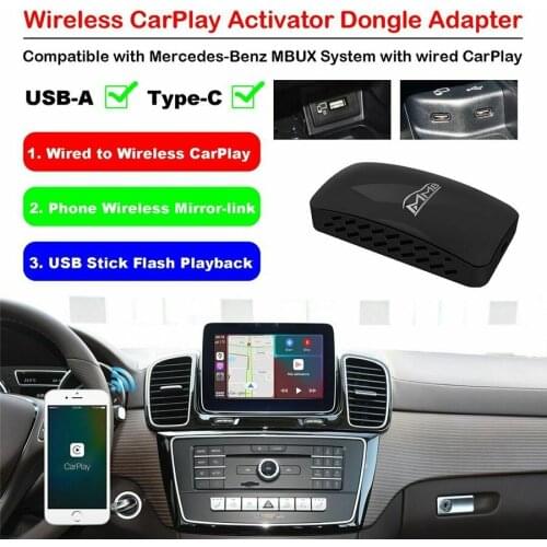 Wired to Wireless Appple Carplay Adapter USB Smart Dongle Multimedia Video Player IOS Android Mirrorlink Car Stick Decoder
