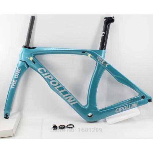 New cyan 700C Racing Road bicycle aero 3K full carbon fibre bike frame carbon fork+seatpost+clamp+headset light parts Free ship